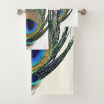 Na moda Chic Blue Peacock Feather