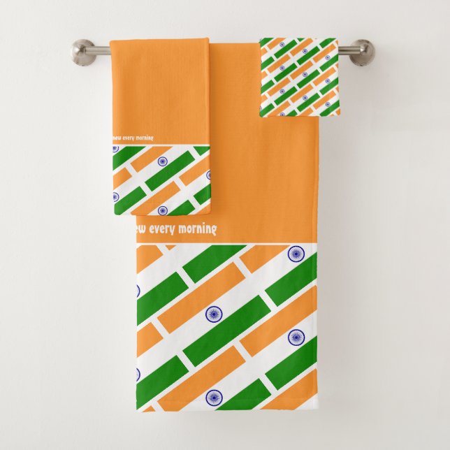 Conjunto De Toalhas NA MODA de FLAG Personalizado de Escrituras INDIA (Insitu)