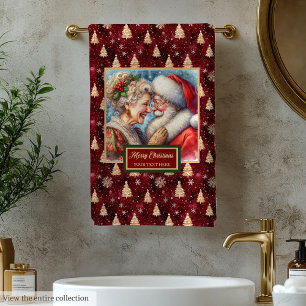 Conjunto De Toalhas Na moda Natal Sr. e Sra. Claus Bath Towel