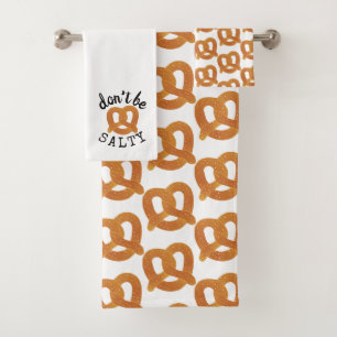 Conjunto De Toalhas Não seja Salgado Engraçado Pretzel Pun