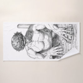 Conjunto De Toalhas Narcissus Myth Minimalist Line Art Beach Towel