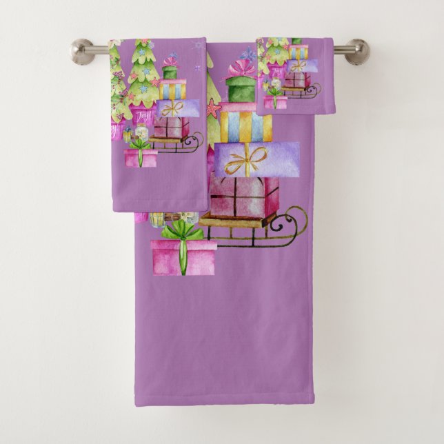 Conjunto De Toalhas Natal A Rosa (Insitu)