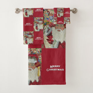 Conjunto De Toalhas Natal Clássico em Borgonha Verificando Duas Vezes 