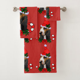 Conjunto De Toalhas Natal de Papais noeis de Caça Basset