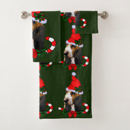 Conjunto De Toalhas Natal de Papais noeis de Caça Basset