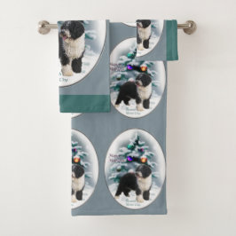 Conjunto De Toalhas Natal do Cão de Água Espanhol