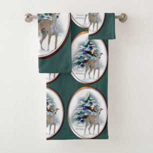 Conjunto De Toalhas Natal do galgo italiano