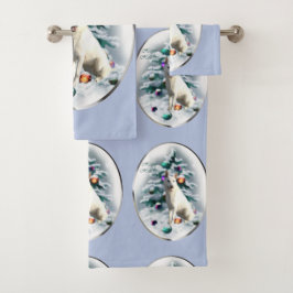 Conjunto De Toalhas Natal do German shepherd Branco