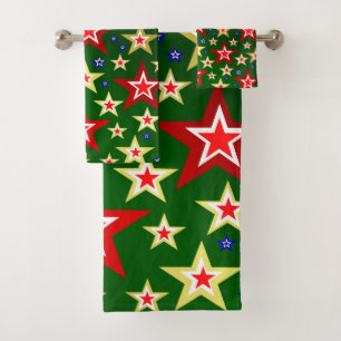 Conjunto De Toalhas Natal, estrela, celebração, decoração, Natal,
