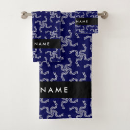 Conjunto De Toalhas Natal Garland, Azul, Seu nome, Personalize
