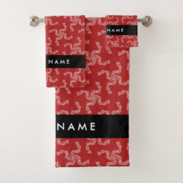 Conjunto De Toalhas Natal Garland, Red, Seu nome, Personalize