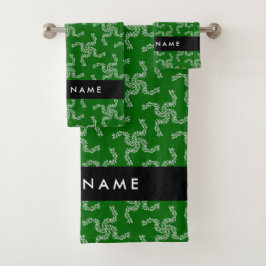Conjunto De Toalhas Natal Garland, Verde, Seu nome, Personalize