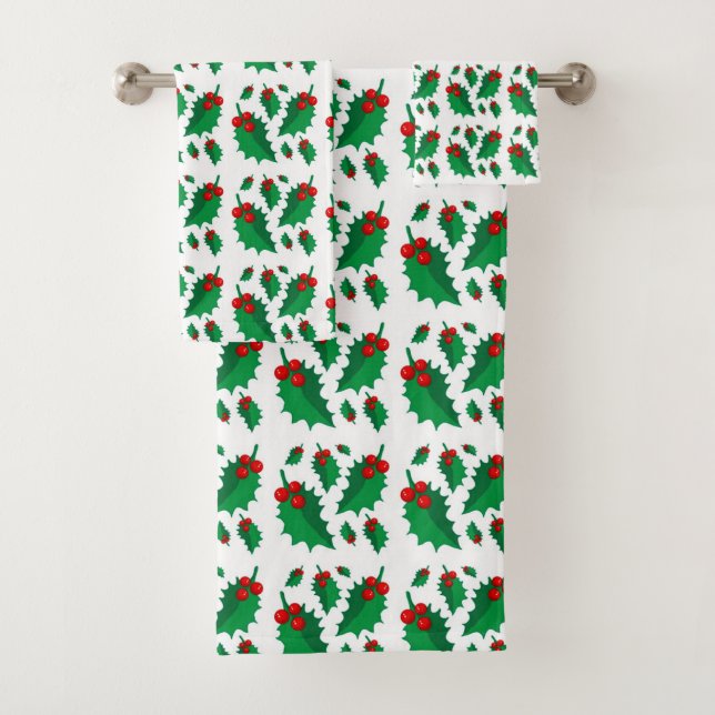 Conjunto De Toalhas Natal Hollies (Insitu)