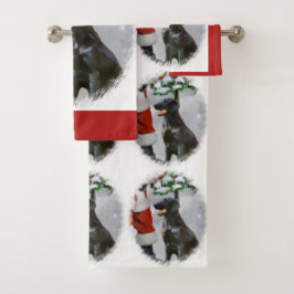 Conjunto De Toalhas Natal para o Retriever Revestido Plano