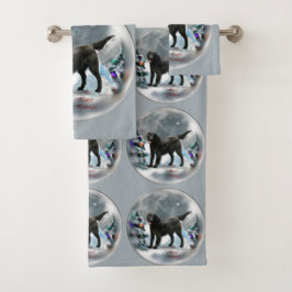 Conjunto De Toalhas Natal para o Retriever Revestido Plano