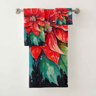 Conjunto De Toalhas Natal Poinsettias