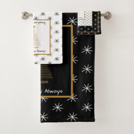 Conjunto De Toalhas Natal preto e branco moderno