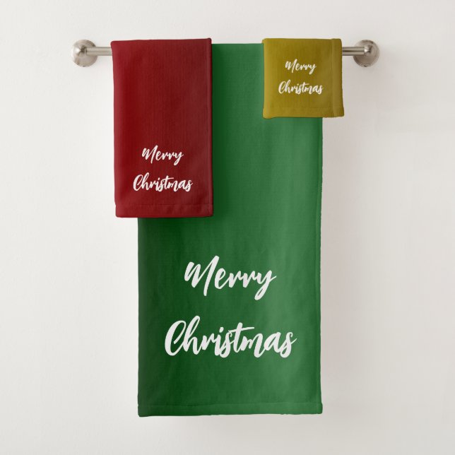 Conjunto De Toalhas Natal vermelho, Dourado e verde (Insitu)