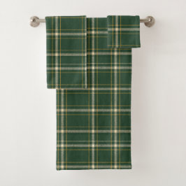 Conjunto De Toalhas Natal Xadrez Verde Clássico