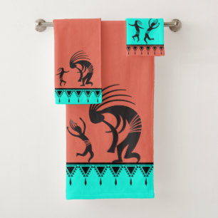 Conjunto De Toalhas Native American Dancing Kokopelli