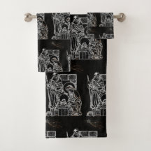 NATIVIDADE BRANCA E DOURADO PRETA