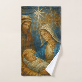 Conjunto De Toalhas Nativity Stained Glass Mosaic | Holy Family 