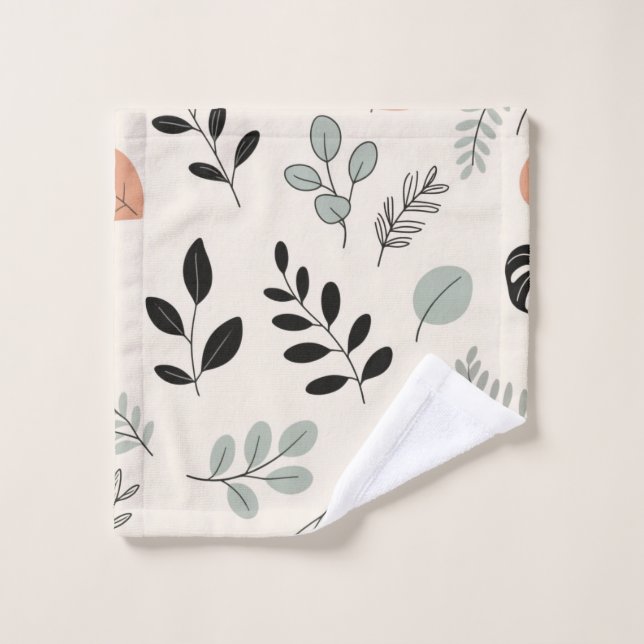 Conjunto De Toalhas Natural Ease – Fine-Line Leaf Art Towel (Pano de lavar)