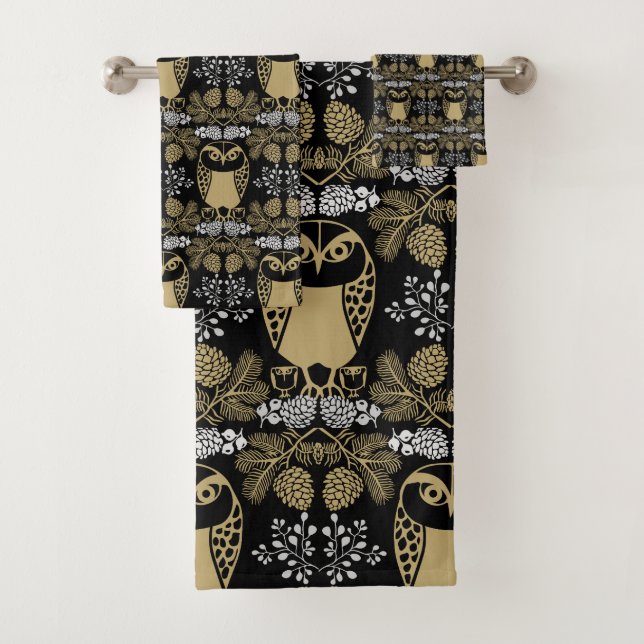 Conjunto De Toalhas Nature Owl Folk Art (Insitu)