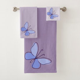 Conjunto De Toalhas Natureza Inspirou Violeta Insetada De Borboleta Az