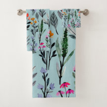 Natureza no Verão Padrão azul de Flor de Jardim