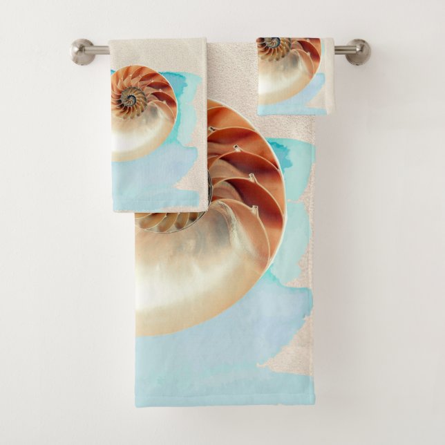 Conjunto De Toalhas Nautilus Seashell e Sand (Insitu)