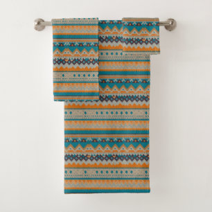 Conjunto De Toalhas Navajo Indian Style Design Bath Towers