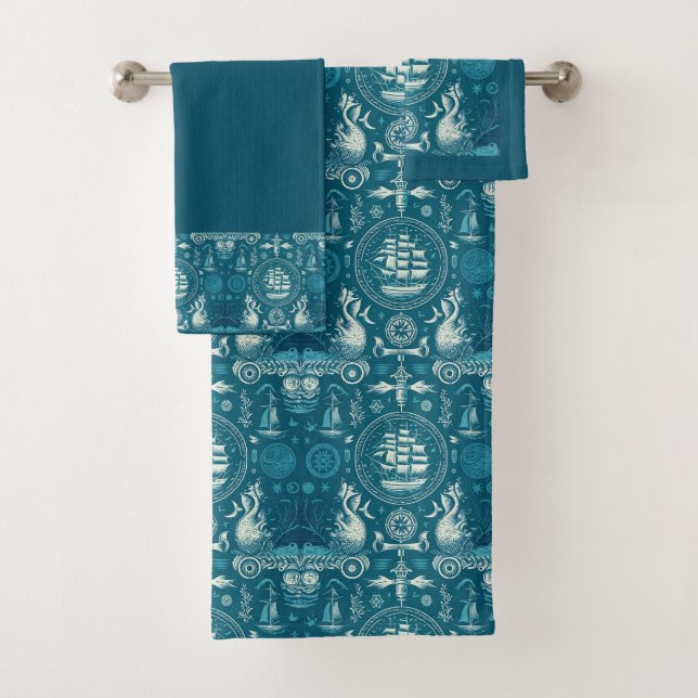 Conjunto De Toalhas Navio náutico e padrão oceânico n.o 2 (Insitu)