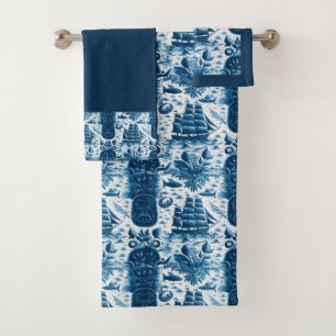 Conjunto De Toalhas Navio náutico e padrão oceânico n.o 5
