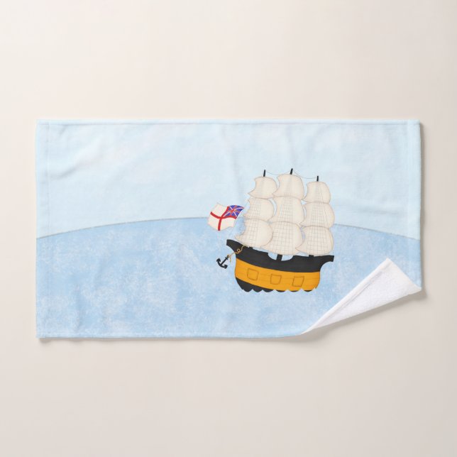 Conjunto De Toalhas Navio Naval Marítimo Náutico (Toalha de mão)