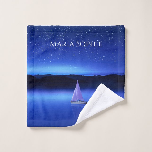 Conjunto De Toalhas Navio sob um céu noturno estrelado (Pano de lavar)
