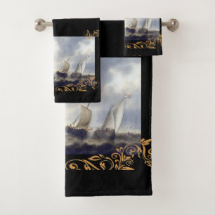 Conjunto De Toalhas Navios no mar dos anos 60