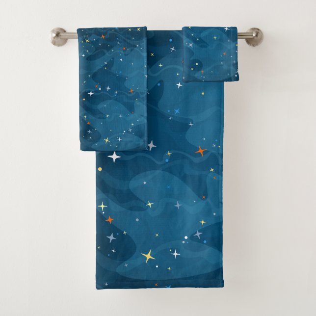 Conjunto De Toalhas Nebula Waves e Stars Padrão ✨ (Insitu)