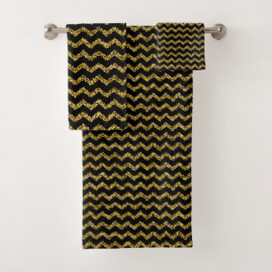 Conjunto De Toalhas Negra e ouro elegante moderno