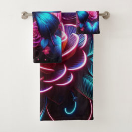 Conjunto De Toalhas Neon Butterfly & Rosas