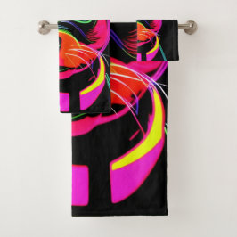 Conjunto De Toalhas Neon Canine Puppy Art