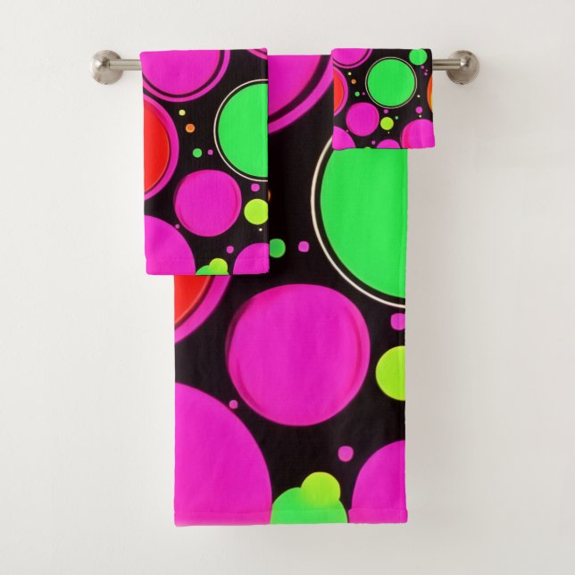Conjunto De Toalhas Neon Dot Party (Insitu)