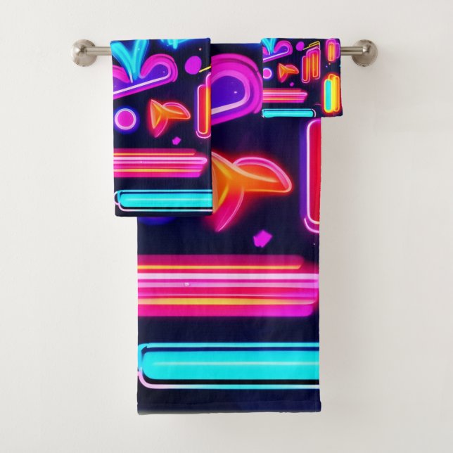 Conjunto De Toalhas Neon Dreamscape Symphony (Insitu)