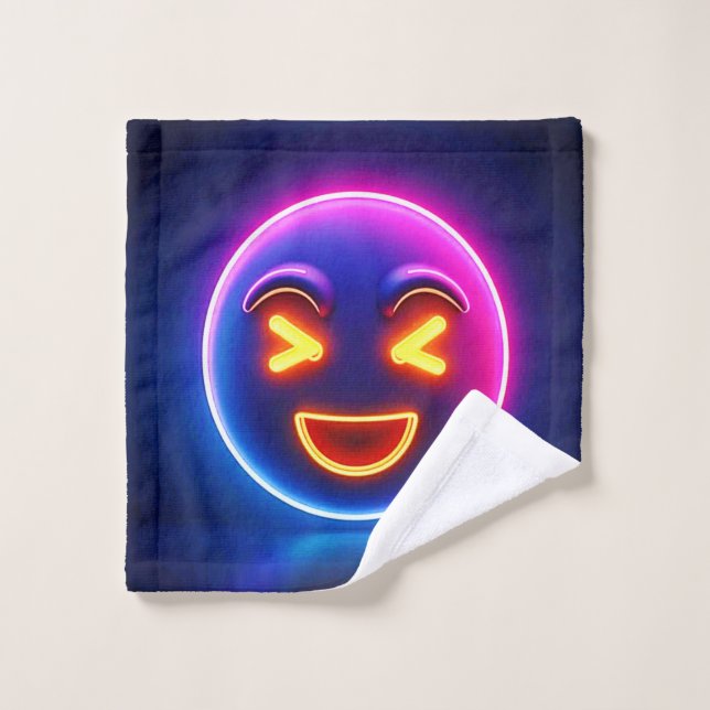 Conjunto De Toalhas Neon Rindo Emoji Joy (Pano de lavar)