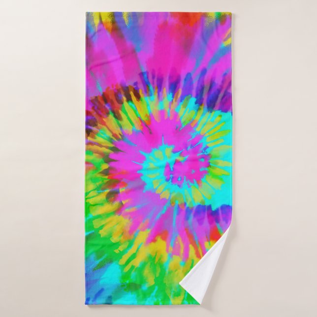 Conjunto De Toalhas Neon Tie Dye Swirl (Toalha de Banho)