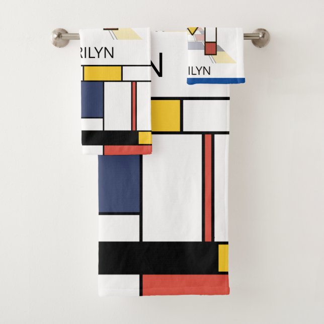 Conjunto De Toalhas Neoplasticismo Agradável Monograma de Arte. Letra  (Insitu)