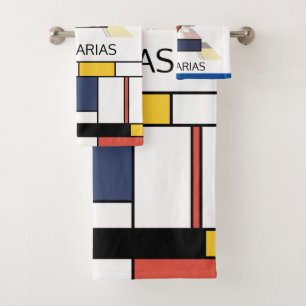 Conjunto De Toalhas Neoplasticismo Agradável Monograma de Arte. Letra