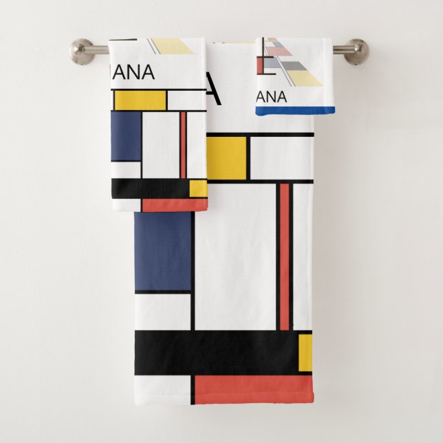 Conjunto De Toalhas Neoplasticismo Agradável Monograma de Arte. Letra  (Insitu)