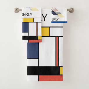 Conjunto De Toalhas Neoplasticismo Agradável Monograma de Arte. Letra