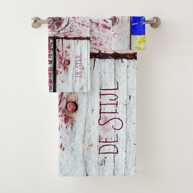 Conjunto De Toalhas Neoplasticismo engraçado estilo de arte em madeira (Insitu)